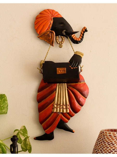 eCraftIndia Lord Ganesha playing Harmonium Wall Hanging