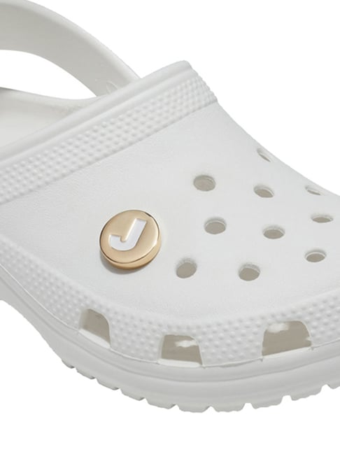 Buy Crocs Letter J Jibbitz White & Golden Shoe Charm For Men At Best ...