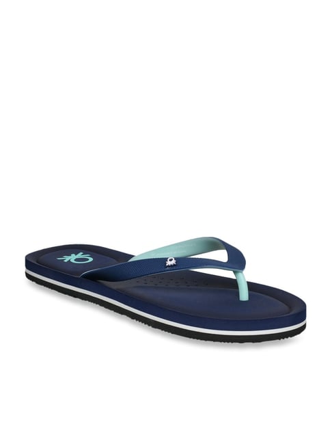 United Colors of Benetton Women's Navy & Green Flip Flops