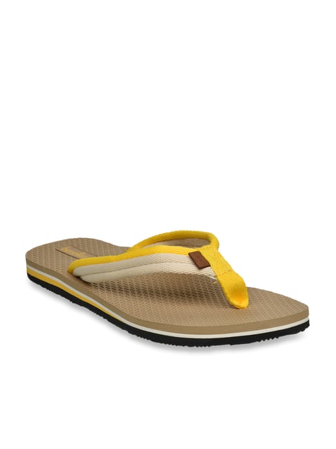 United Colors of Benetton Women's Yellow & White Flip Flops