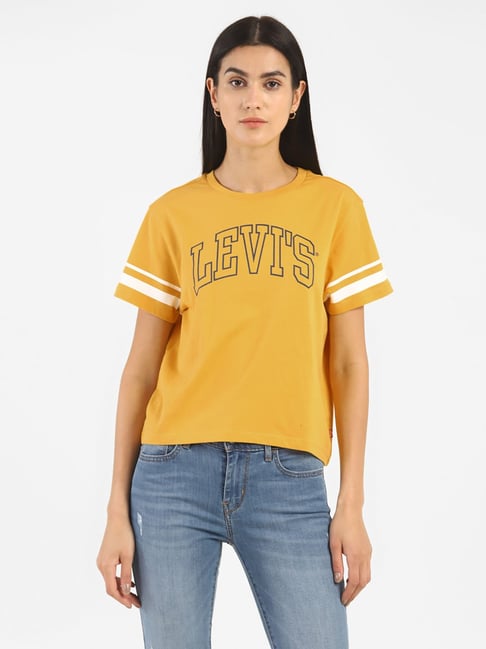 Levi's Yellow Graphic Print T-Shirt Price in India