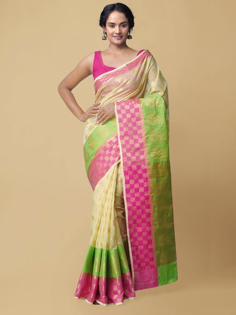Unnati Silks Women's Pure Kota Banarasi Saree Price in India
