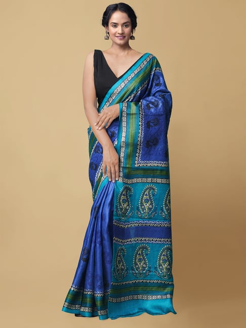 Buy Maahishmati Sarees Women Gold Maharani Maheshwari Handloom Tussar Silk  Saree Online at Best Prices in India - JioMart.