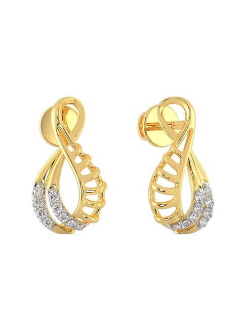 Infinity Love Gold Stud Earrings |Heart-Shaped Design | CaratLane