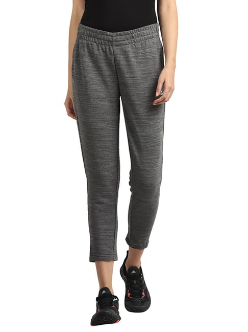Buy Adidas Grey Textured Workout Trackpants for Women Online