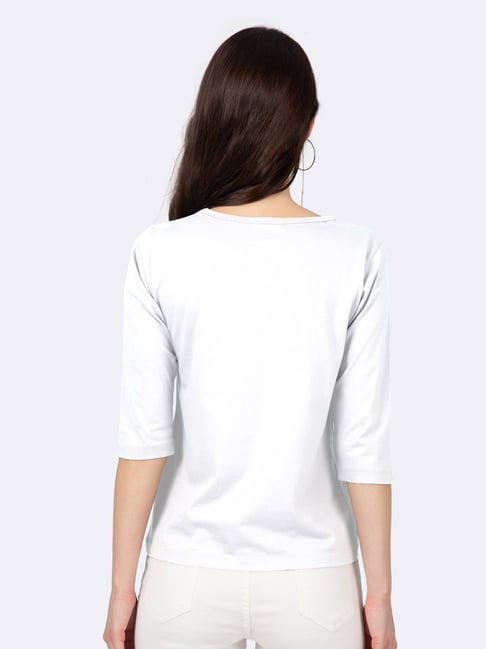 White t 2025 shirt bewakoof