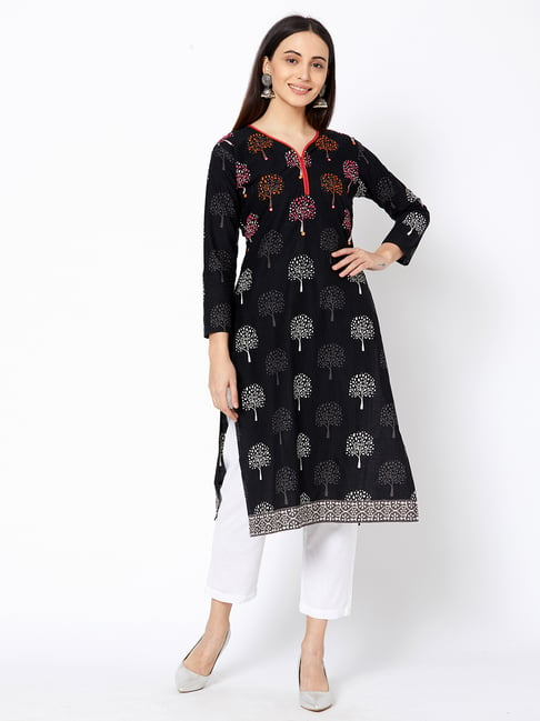 fashor black kurta