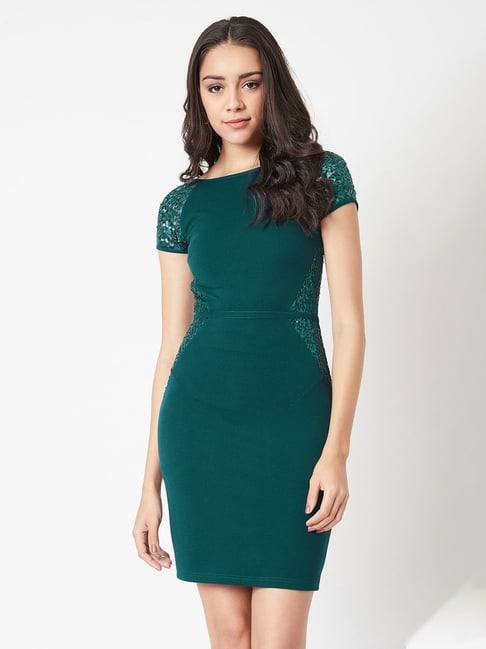 Miss Chase Green Embellished Dress Price in India