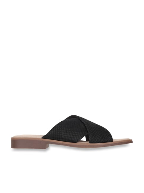 Clarks Women's Declan Black Cross Strap Sandals