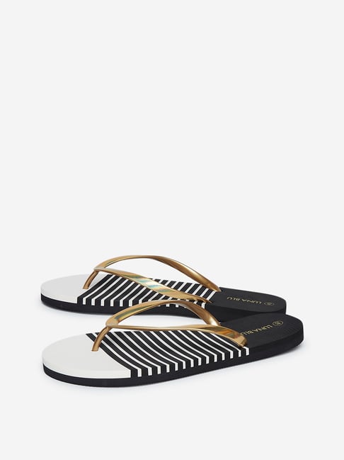 Buy LUNA BLU by Westside Black Striped Design Flip-Flops Online at best price at TataCLiQ