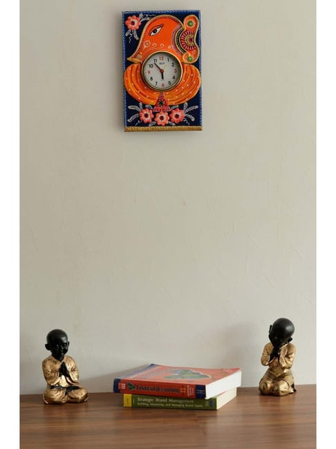 eCraftIndia Wooden Papier Mache Lord Ganesha Artistic Handcrafted Wall Clock-picture-12