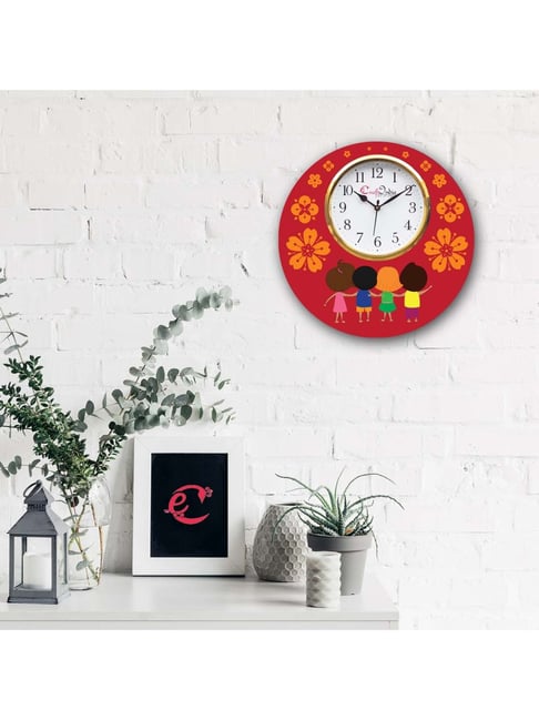 eCraftIndia Friendship Theme Wooden Colorful Round Wall Clock-picture-40