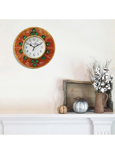 eCraftIndia Handcrafted Antique Design Papier-Mache Wooden Wall Clock-picture-21