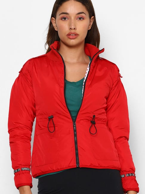 Red bomber jacket forever on sale 21