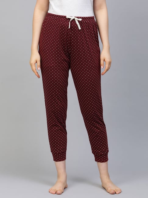 Chemistry Burgundy Printed Joggers