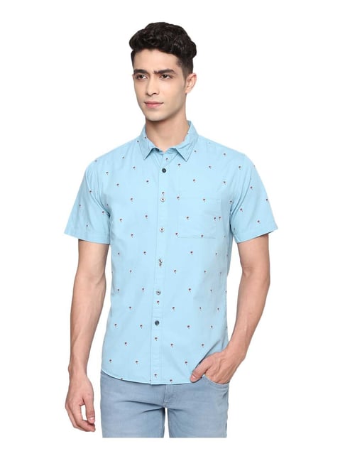 Buy Forever 21 Light Blue Short Sleeves Shirt for Men Online Tata CLiQ