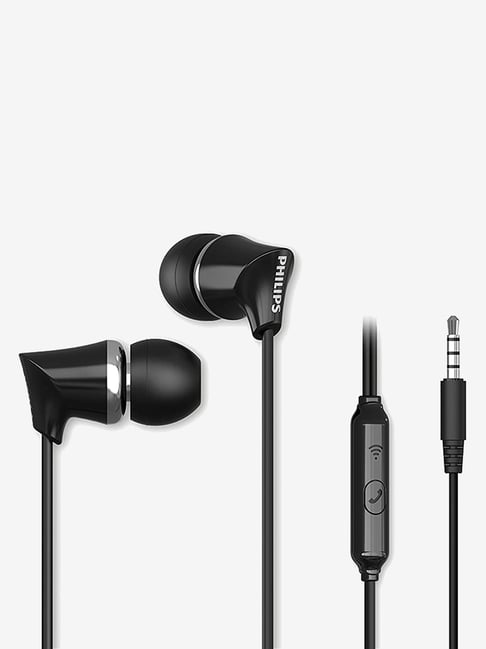 Philips TAE1136BK/94 Wired Earphone with Mic (Black)