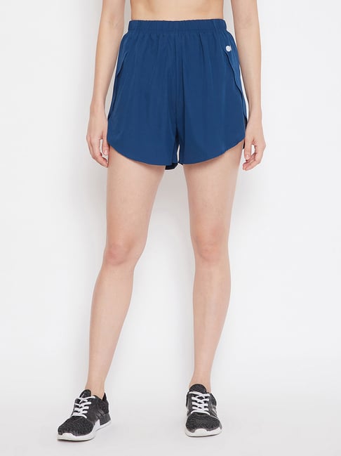 Buy Clovia Blue Slim Fit Shorts for Women Online @ Tata CLiQ