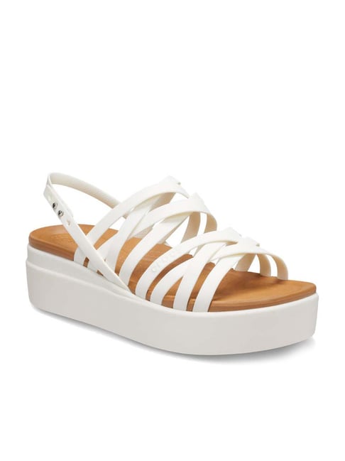 Buy Crocs Women's Brooklyn Oyster Cross Strap Wedges for Women at
