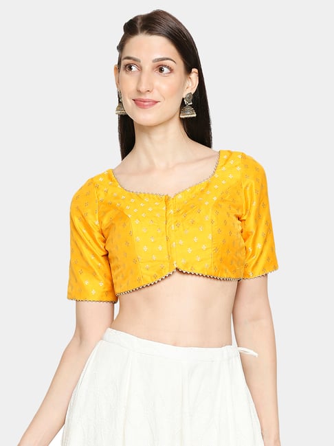 Salwar Studio Yellow Textured Blouse