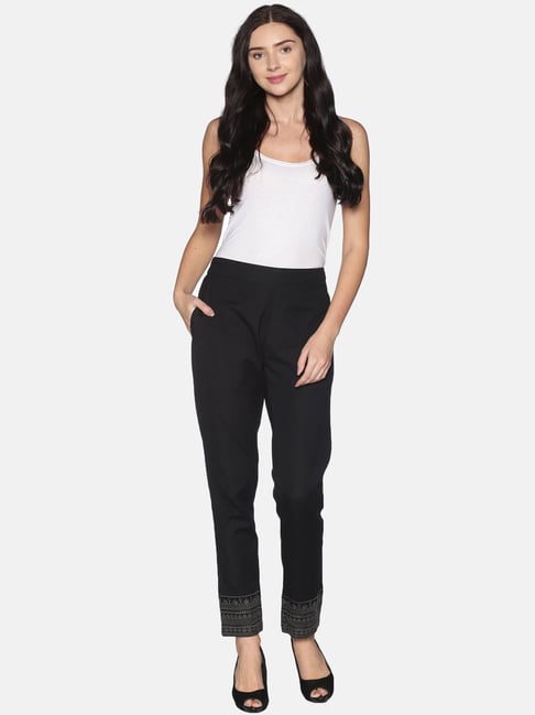 Buy Black Pants for Women by Saffron Threads Online