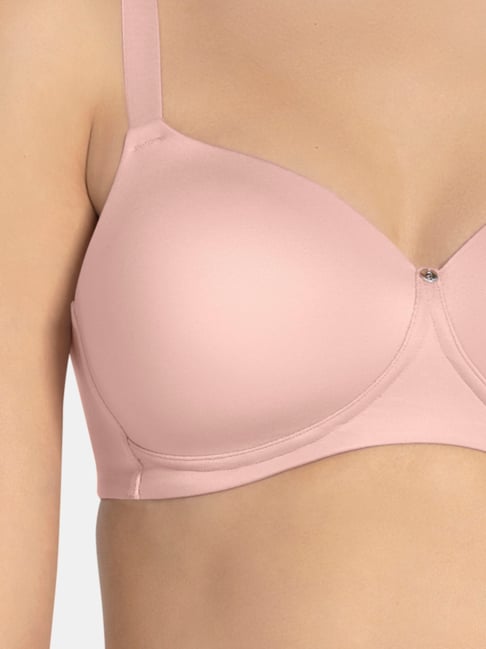 Wunderlove by Westside Light Pink Self Striped Unlined Bra