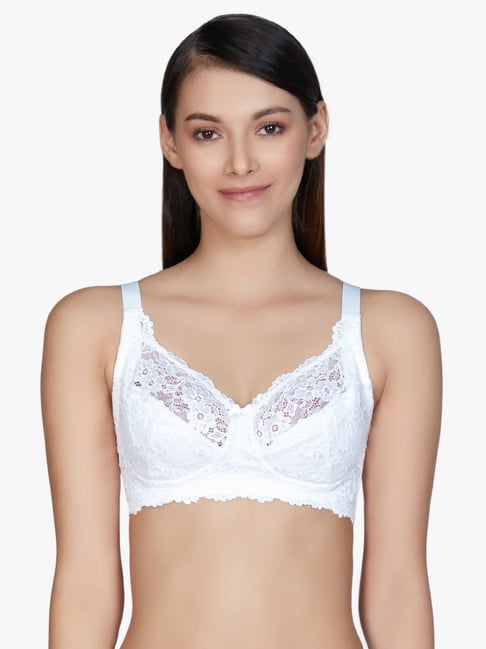 Buy Amante Solid Non Padded Non-Wired Full Coverage Lace Bra at