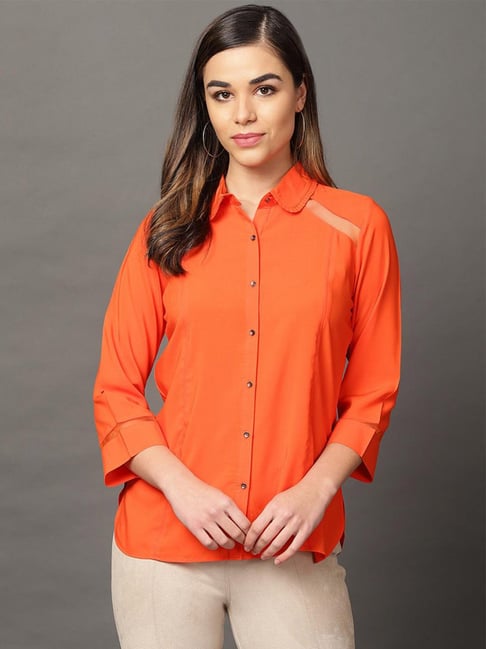 Lakshita Orange Regular Fit Shirt Price in India
