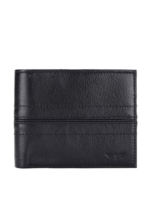 Black Leather Bi-Fold Wallet 