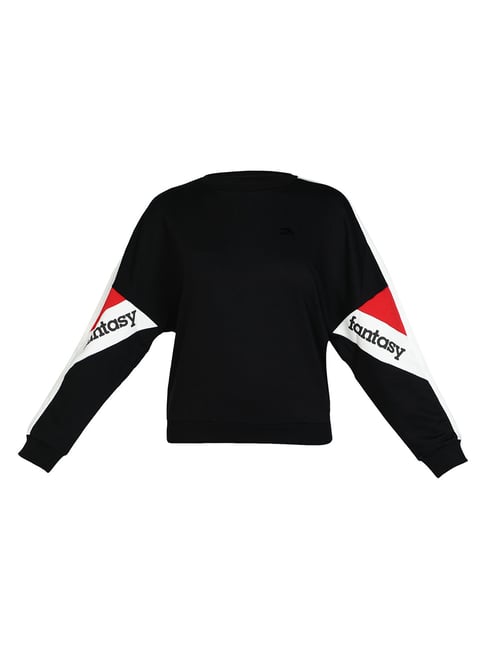 Buy Anta Black Regular Fit Sweatshirt for Women Online Tata CLiQ