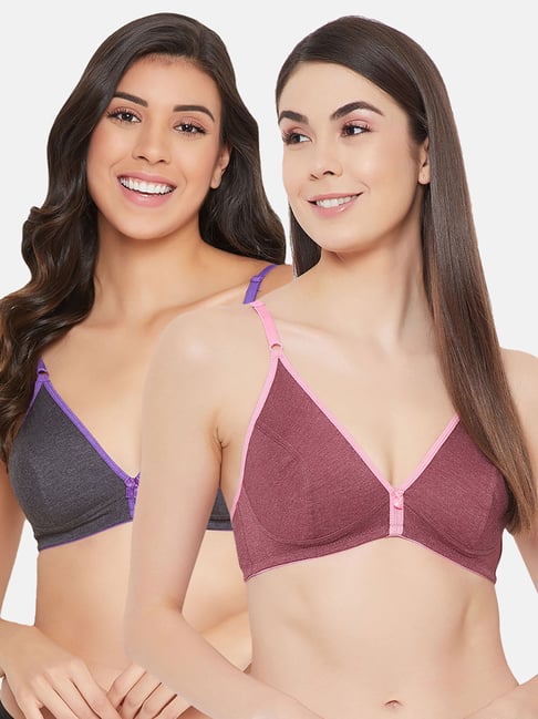 Textured Padded Underwire Plunge T-shirt Bras 2 Pack