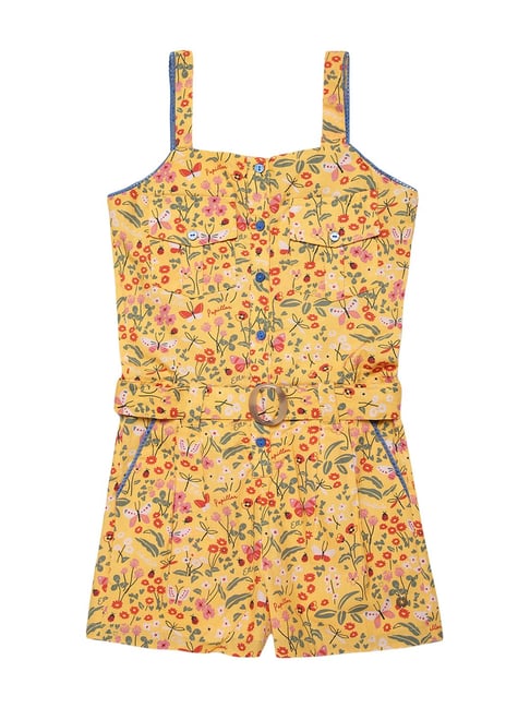 Elle Kids Yellow Cotton Printed Jumpsuits-picture-40