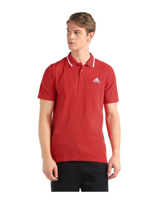 Adidas M SL PQ PS Scarlet Regular Fit Polo T-Shirt