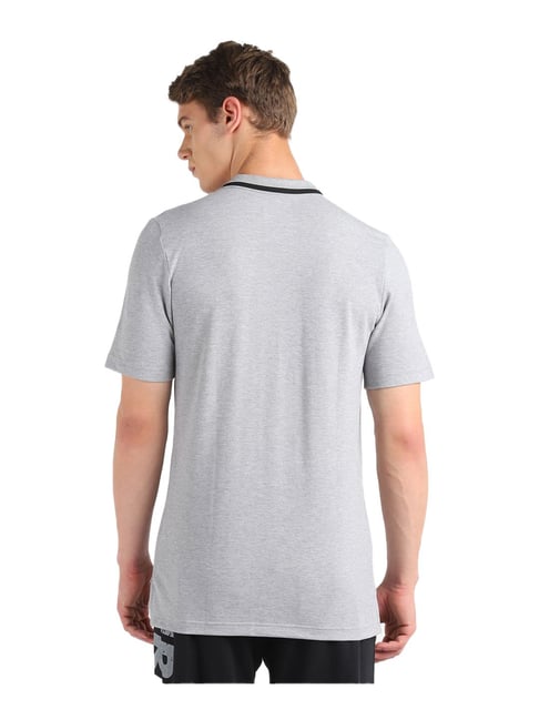 Adidas M SL PQ PS Medium Grey Slub Polo T-Shirt-adidas-Clothing-TATA CLIQ