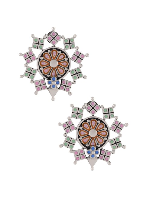 Buy Jhankar Tribal Silver Drop Earrings | Paksha