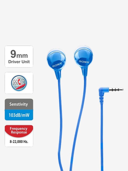 Buy Sony MDR-EX14AP Wired Earphone with Mic (Blue) Online At Best