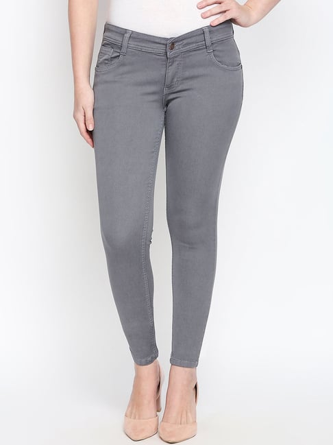 High Star Grey Mid Rise Slim Fit Jeans