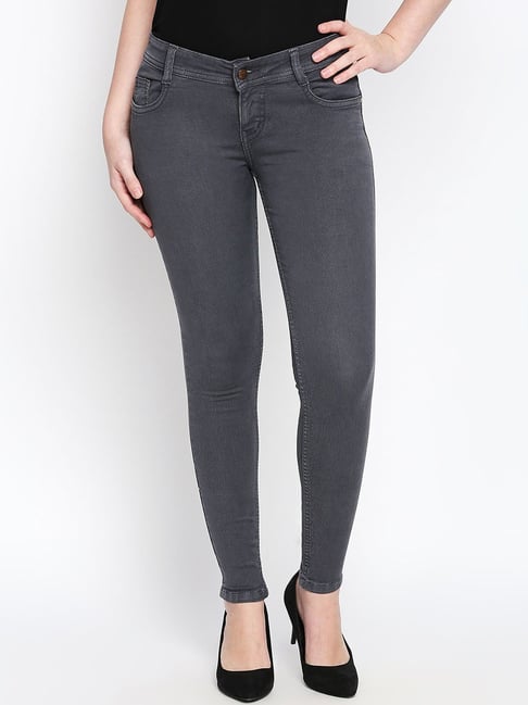 High Star Grey Mid Rise Slim Fit Jeans