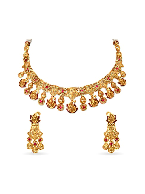 Premium Unique Designs Gold Jewellery Necklace and Earrings Set For Women -  African Boutique