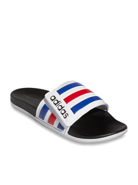 Buy Adidas Men s ADILETTE COMFORT ADJ White Slides for Men at Best