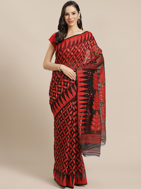 Kalakari India Black & Red Woven Saree Price in India