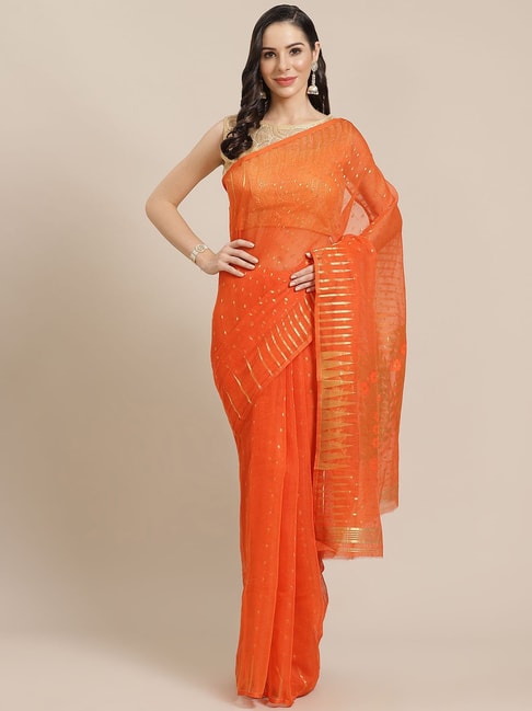 Kalakari India Orange Woven Saree Price in India