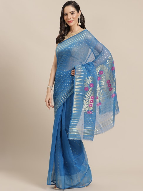 Kalakari India Blue Woven Saree Price in India