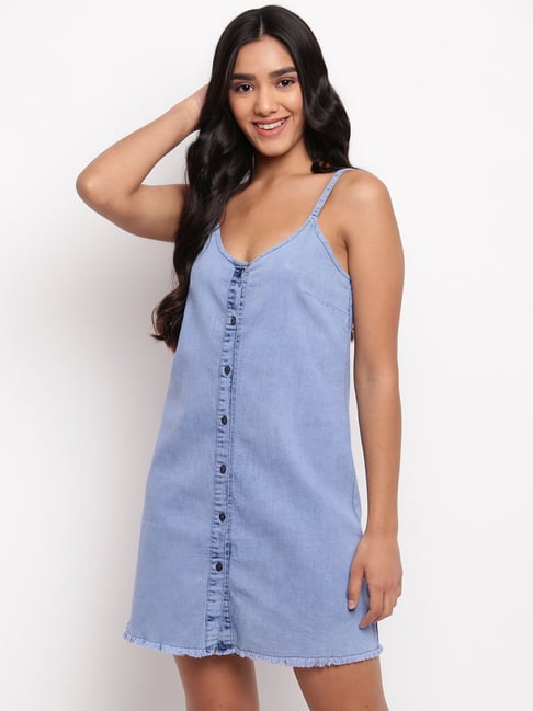 Tales & Stories Blue Regular Fit Dress