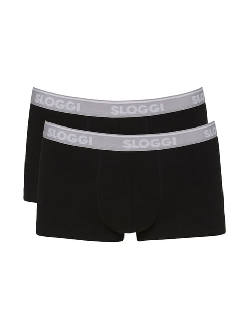 Sloggi Black Slim Fit Trunks Pack Of