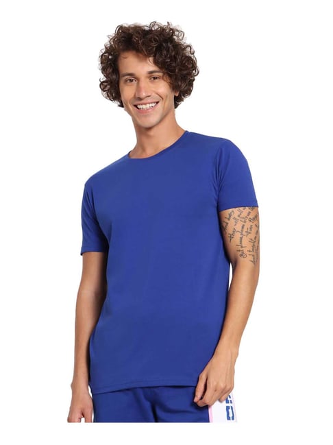 Buy Bewakoof Blue Solid Short Sleeves T 
