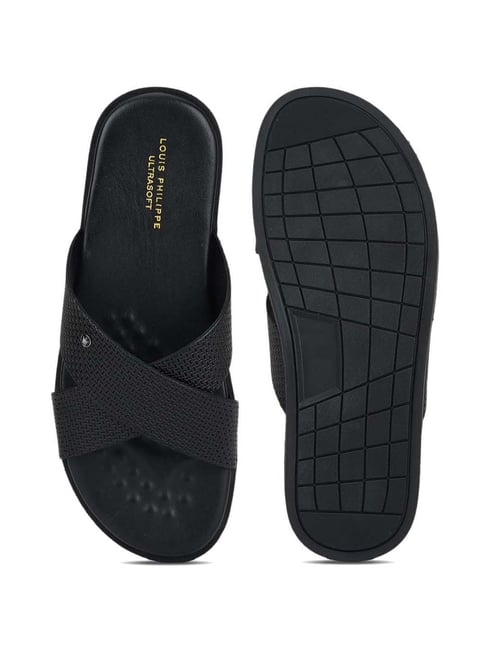 Black Cross Strap Sandals 