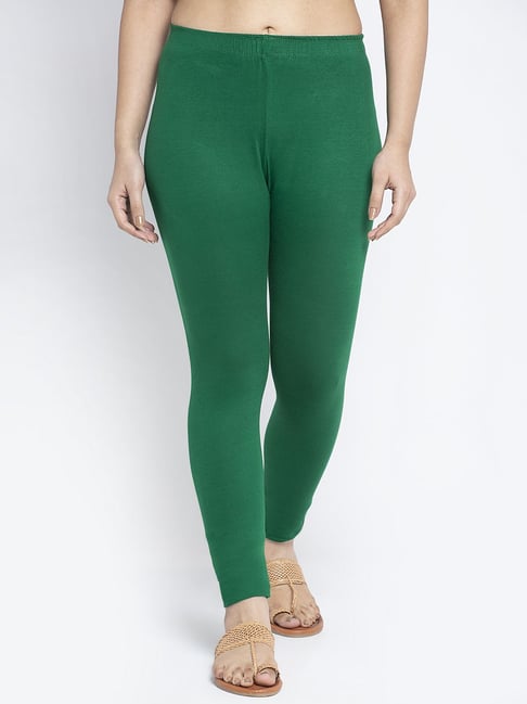 Buy Gracit Green Regular Fit Leggings 