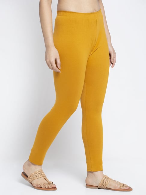 Buy Go Colors Women Yellow Solid Stretch Leggings Online at Best Prices in  India - JioMart.