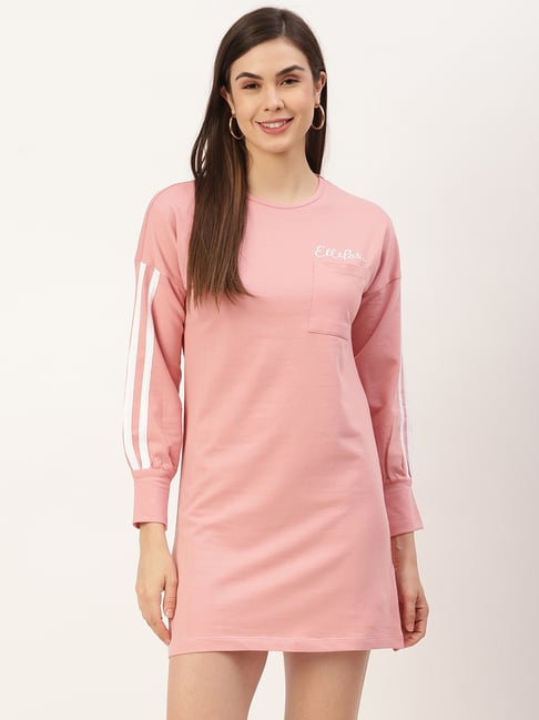 Elle Pink Mini Jersey Dress